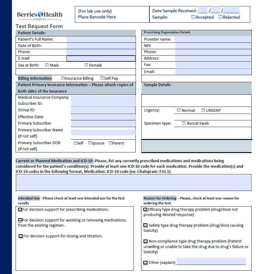 berries health genetic test request