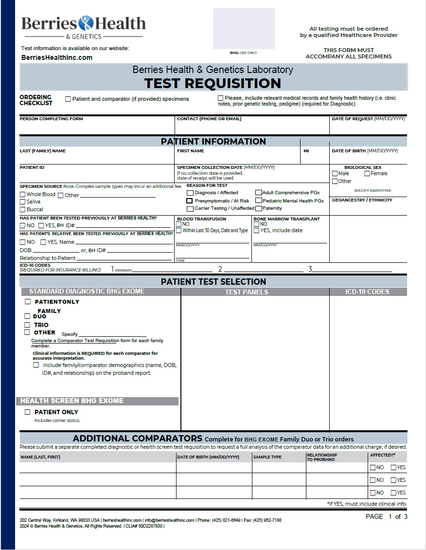 berries health genetic test diagnostic